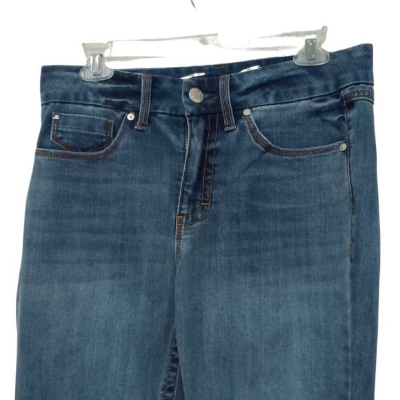 Seven 7 Jeans Blue High Rise Skinny Tummyless Stretch Embroidered Pockets 8 - Picture 5 of 11